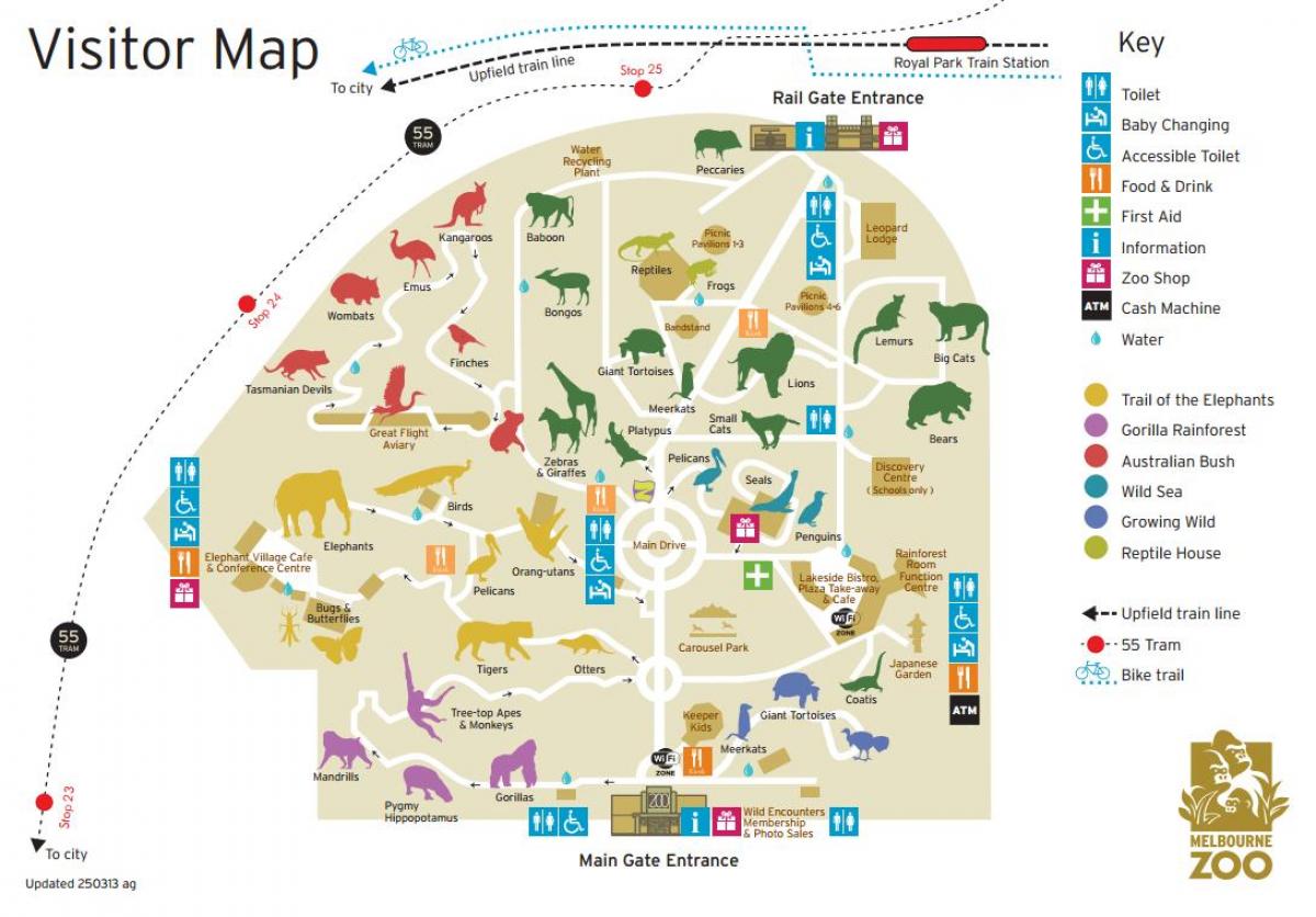 mapa Melburnu zoo