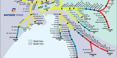Melbourne stanici mapu