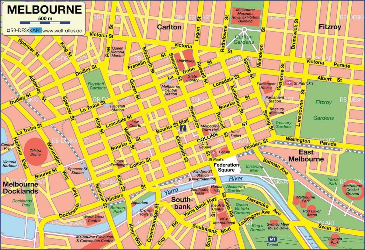 mapi Melburnu grad