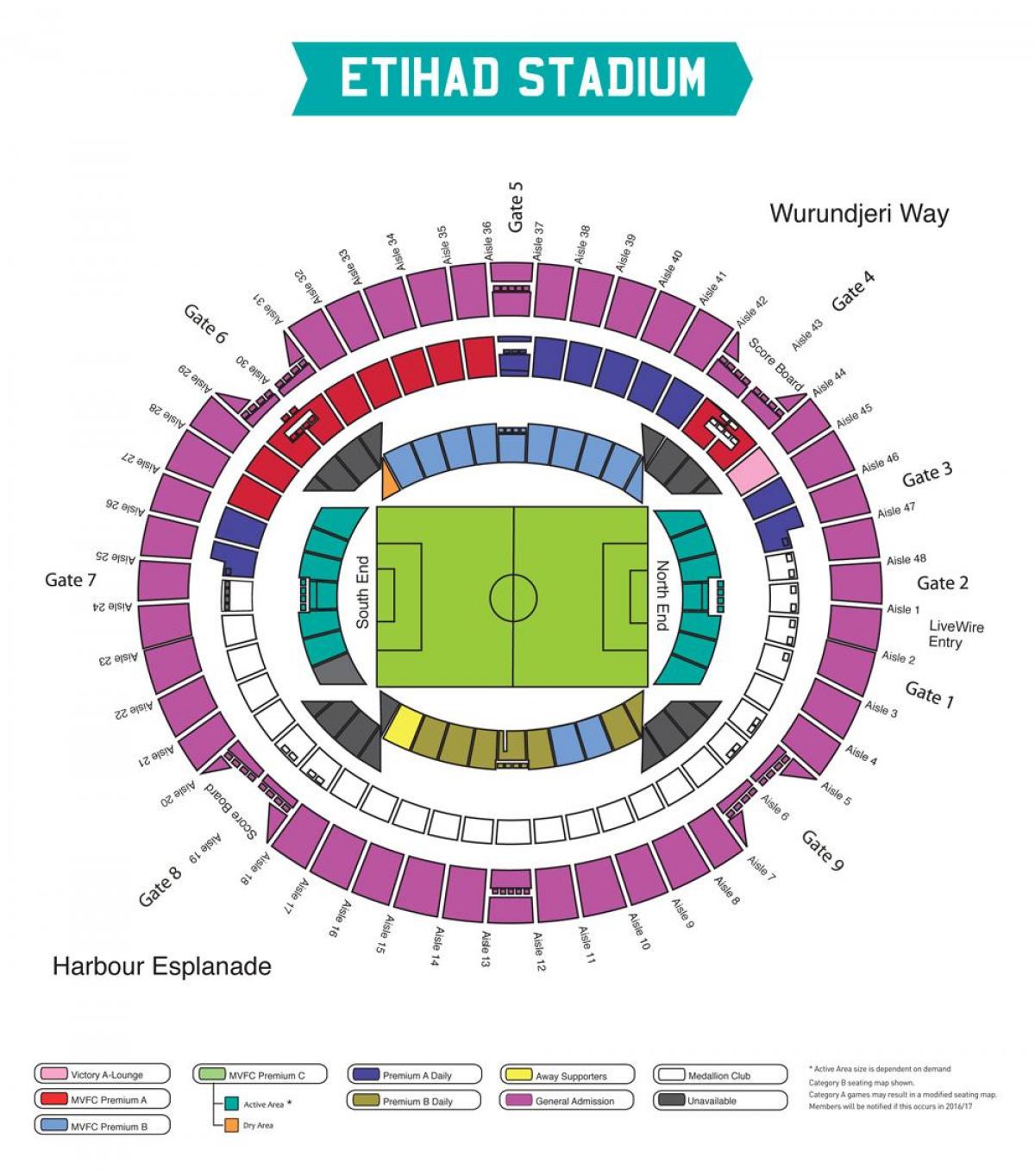 mapa Etihad stadion Melburnu