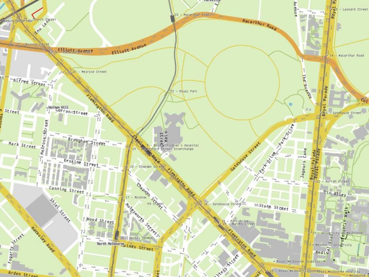 mapa Kraljevski dječju bolnicu Melburnu
