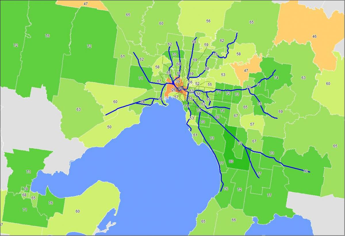 mapa Melburnu poslovnih zgrada