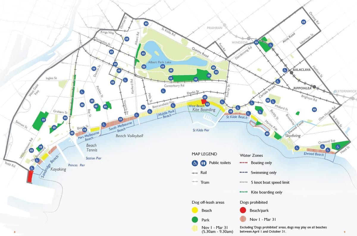 mapa Melburnu plaže