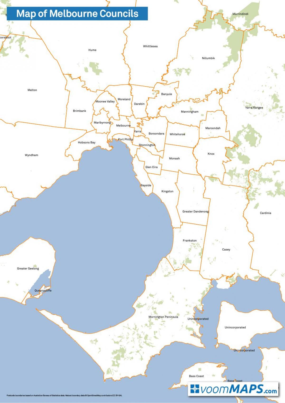 mapa Melburnu vijeća