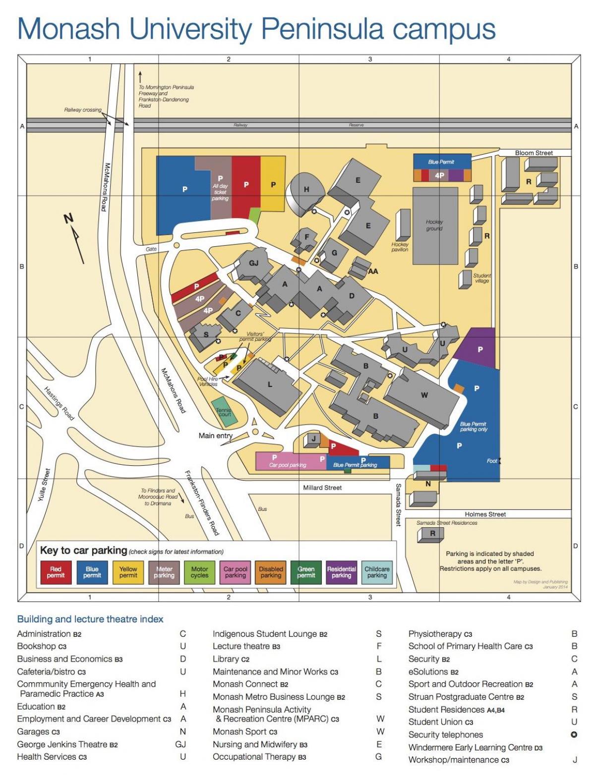 Monash univerziteta mapu