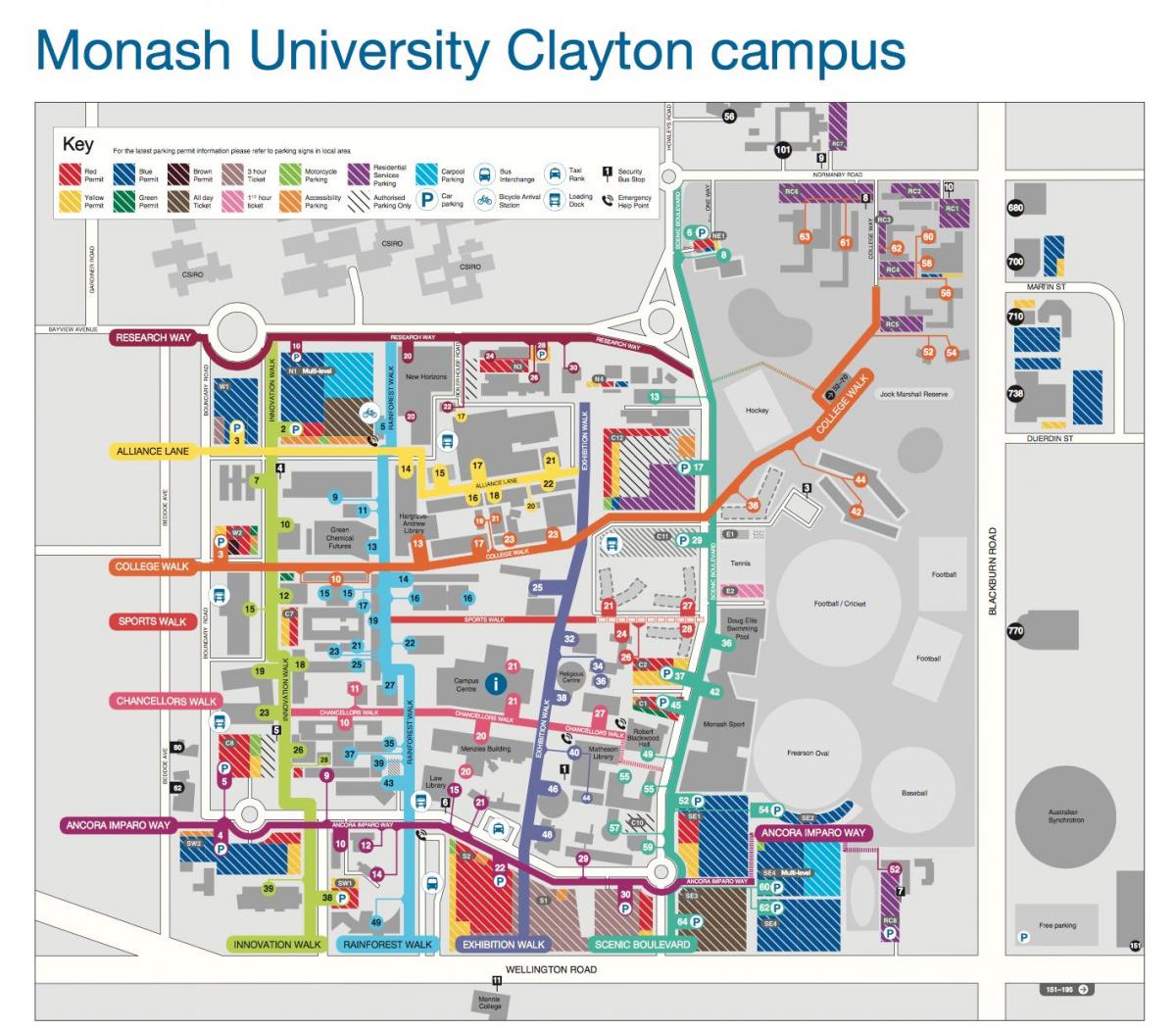 Monash univerziteta Clayton mapu