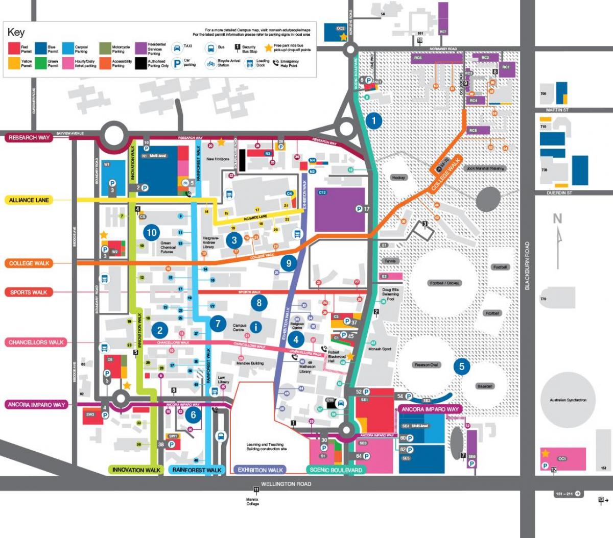 mapa Monash univerziteta