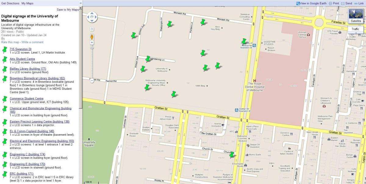 mapi univerziteta u Melburnu