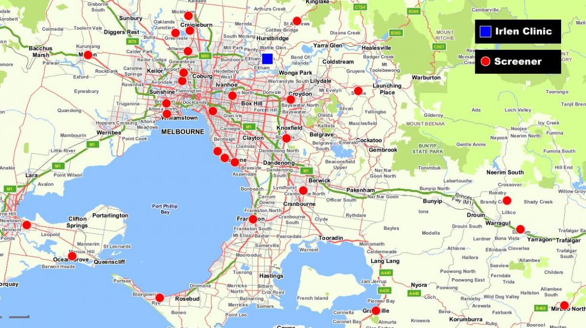 mapa veće Melburnu