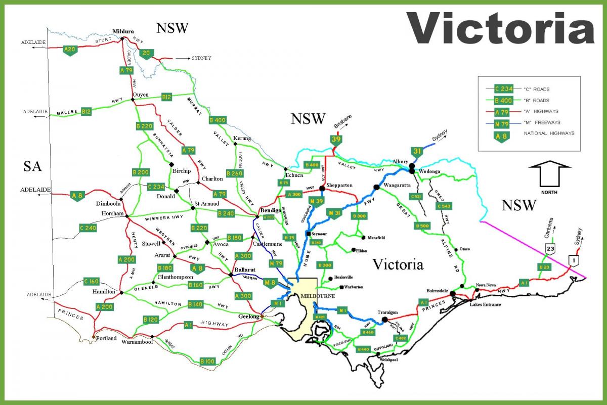 mapa Victoria Australiju