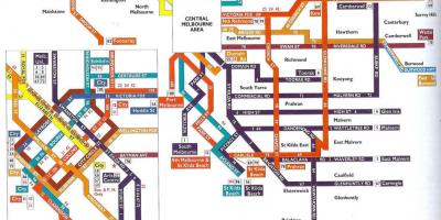 Melbourne javni prevoz mapu