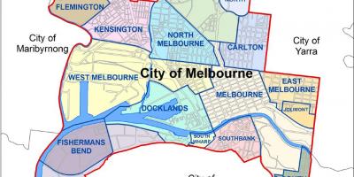 Mapa Melburnu grad