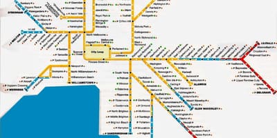 Melbourne području grada mapu